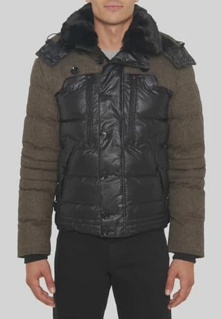 WELLENSTEYN Steppjacke "Stargate", Abnehmbare Kapuze, , Wärmend, Stehkragen, Für Herren BLACK/ BROWN. 4 WELLENSTEYN Steppjacke "Stargate", Abnehmbare Kapuze, , Wärmend, Stehkragen, Für Herren BLACK/ BROWN. – Bild 2