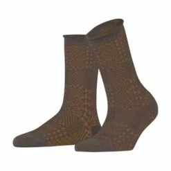 ESPRIT Woodland Socken, Hahnentritt, Für Damen 5456 TEAK MELANGE