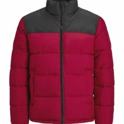 ORIGINALS By JACK & JONES Jacke, Stehkragen, Reißverschluss, Uni, Für Herren Schwarz-rot