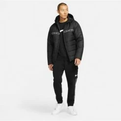 NIKE SPORTSWEAR Steppjacke NSW Repeat Reißverschluss,Reißverschluss-Tasche,Taschen Therma-FIT Herren Black-black-white-white -Galeria Geschäft unnamed file 1262