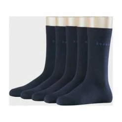 ESPRIT Socken "Solid Essential", 5er Pack, Feinrippbündchen, Für Damen 6120 MARINE
