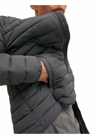 JACK & JONES Herren Jacke JJERECYCLE PUFFER COLLAR - Steppjacke, Kapuze, Einfarbig Grau 6 JACK & JONES Herren Jacke JJERECYCLE PUFFER COLLAR - Steppjacke, Kapuze, Einfarbig Grau – Bild 4