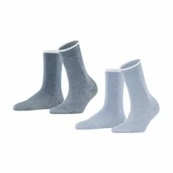 ESPRIT Kurzsocken, 2er-Pack, Rollbündchen, Streifenmuster, Für Damen 0020 BLUE STRIPES