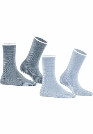 ESPRIT Kurzsocken, 2er-Pack, Rollbündchen, Streifenmuster, Für Damen 0020 BLUE STRIPES 5 ESPRIT Kurzsocken, 2er-Pack, Rollbündchen, Streifenmuster, Für Damen 0020 BLUE STRIPES – Bild 3