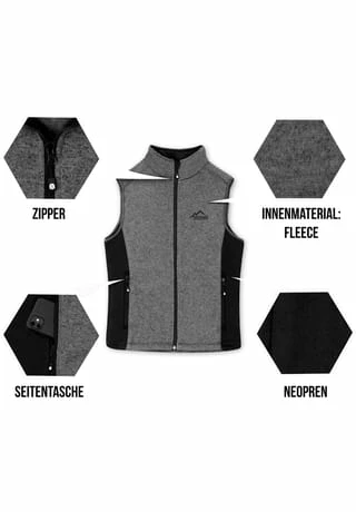 Normani® Herren Strick-Fleeceweste Shamattawa Grau 6 Normani® Herren Strick-Fleeceweste Shamattawa Grau – Bild 4