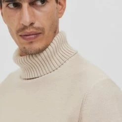 SELECTED Pullover, Rollkragen, Für Herren 184679 OATMEAL -Galeria Geschäft unnamed file 1674