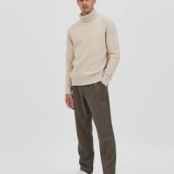SELECTED Pullover, Rollkragen, Für Herren 184679 OATMEAL -Galeria Geschäft unnamed file 1677