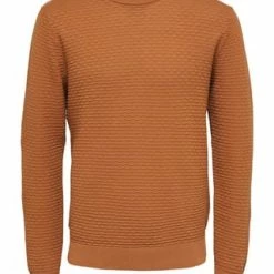 SELECTED Pullover, Strukturiert, Rundhals, Für Herren 284836 ARGAN OIL