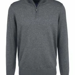 Fynch-Hatton® Pullover, Uni, Stickerei, Für Herren Grau
