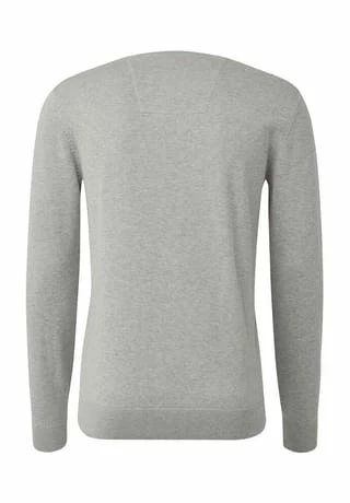 TOM TAILOR Strickpullover, Basic, Rippbündchen, Für Herren Grau 4 TOM TAILOR Strickpullover, Basic, Rippbündchen, Für Herren Grau – Bild 2