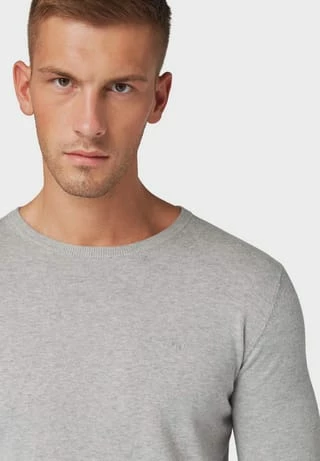 TOM TAILOR Strickpullover, Basic, Rippbündchen, Für Herren Grau 8 TOM TAILOR Strickpullover, Basic, Rippbündchen, Für Herren Grau – Bild 6
