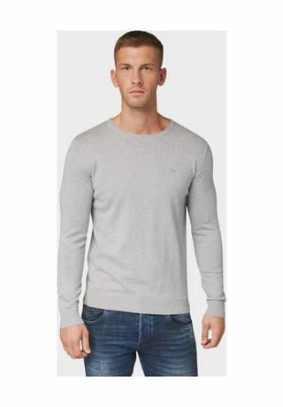 TOM TAILOR Strickpullover, Basic, Rippbündchen, Für Herren Grau 10 TOM TAILOR Strickpullover, Basic, Rippbündchen, Für Herren Grau – Bild 8