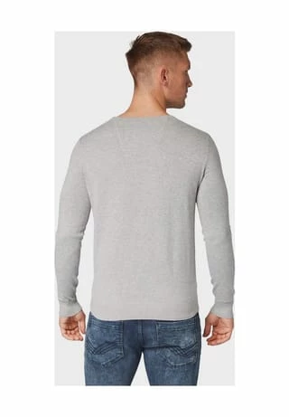TOM TAILOR Strickpullover, Basic, Rippbündchen, Für Herren Grau 11 TOM TAILOR Strickpullover, Basic, Rippbündchen, Für Herren Grau – Bild 9