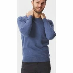 TOM TAILOR Strickpullover, Basic, Rippbündchen, Für Herren Stahlblau