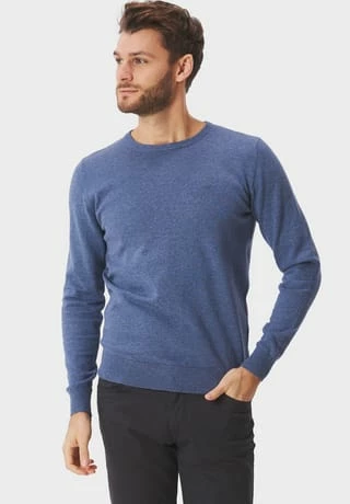 TOM TAILOR Strickpullover, Basic, Rippbündchen, Für Herren Stahlblau 5 TOM TAILOR Strickpullover, Basic, Rippbündchen, Für Herren Stahlblau – Bild 3