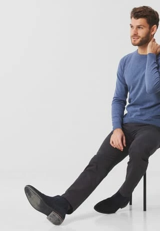 TOM TAILOR Strickpullover, Basic, Rippbündchen, Für Herren Stahlblau 6 TOM TAILOR Strickpullover, Basic, Rippbündchen, Für Herren Stahlblau – Bild 4