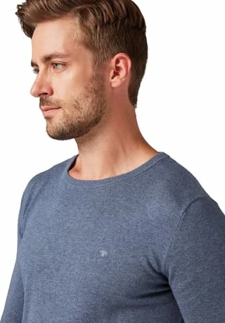 TOM TAILOR Strickpullover, Basic, Rippbündchen, Für Herren Stahlblau 8 TOM TAILOR Strickpullover, Basic, Rippbündchen, Für Herren Stahlblau – Bild 6
