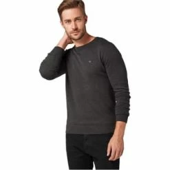 TOM TAILOR Strickpullover, Rippbündchen, Für Herren Anthrazit -Galeria Geschäft unnamed file 1828
