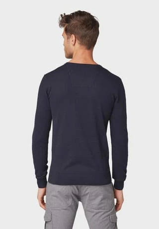 TOM TAILOR Pullover, V-Ausschnitt, Baumwolle, Für Herren 13160 KNITTED NAV 5 TOM TAILOR Pullover, V-Ausschnitt, Baumwolle, Für Herren 13160 KNITTED NAV – Bild 3