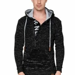 RUSTY NEAL Kapuzenpullover Mit Stylischem Ausschnitt Schwarz/ Grau -Galeria Geschäft unnamed file 1949