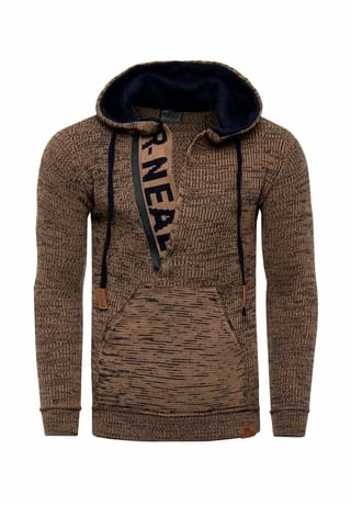 RUSTY NEAL Kapuzenpullover Mit Stylischem Ausschnitt Camel/ Navy 3 RUSTY NEAL Kapuzenpullover Mit Stylischem Ausschnitt Camel/ Navy