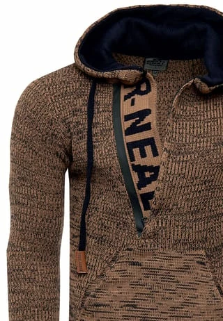 RUSTY NEAL Kapuzenpullover Mit Stylischem Ausschnitt Camel/ Navy 7 RUSTY NEAL Kapuzenpullover Mit Stylischem Ausschnitt Camel/ Navy – Bild 5