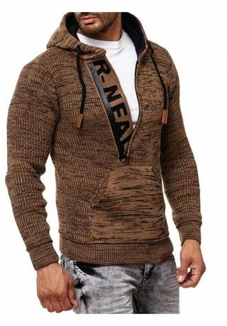 RUSTY NEAL Kapuzenpullover Mit Stylischem Ausschnitt Camel/ Navy 10 RUSTY NEAL Kapuzenpullover Mit Stylischem Ausschnitt Camel/ Navy – Bild 8