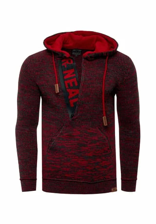 RUSTY NEAL Kapuzenpullover Mit Stylischem Ausschnitt Anthrazit/ Rot 3 RUSTY NEAL Kapuzenpullover Mit Stylischem Ausschnitt Anthrazit/ Rot