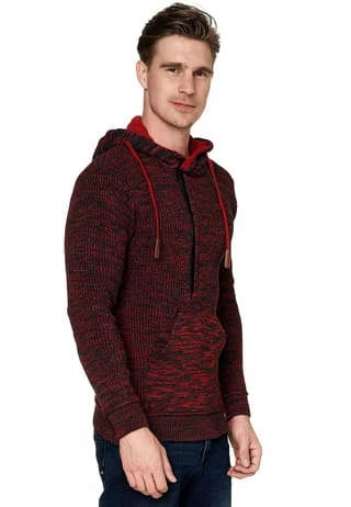 RUSTY NEAL Kapuzenpullover Mit Stylischem Ausschnitt Anthrazit/ Rot 4 RUSTY NEAL Kapuzenpullover Mit Stylischem Ausschnitt Anthrazit/ Rot – Bild 2