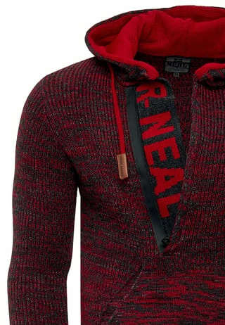RUSTY NEAL Kapuzenpullover Mit Stylischem Ausschnitt Anthrazit/ Rot 7 RUSTY NEAL Kapuzenpullover Mit Stylischem Ausschnitt Anthrazit/ Rot – Bild 5