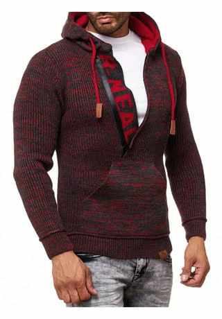 RUSTY NEAL Kapuzenpullover Mit Stylischem Ausschnitt Anthrazit/ Rot 10 RUSTY NEAL Kapuzenpullover Mit Stylischem Ausschnitt Anthrazit/ Rot – Bild 8