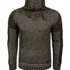 RUSTY NEAL Strickpullover Mit Hochabschließendem Kragen Khaki