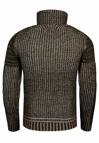 RUSTY NEAL Strickpullover Mit Hochabschließendem Kragen Khaki 7 RUSTY NEAL Strickpullover Mit Hochabschließendem Kragen Khaki – Bild 5