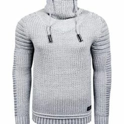 RUSTY NEAL Strickpullover Mit Hochabschließendem Kragen Grau