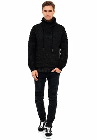 RUSTY NEAL Strickpullover Mit Hochabschließendem Kragen Schwarz 8 RUSTY NEAL Strickpullover Mit Hochabschließendem Kragen Schwarz – Bild 6