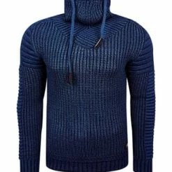 RUSTY NEAL Strickpullover Mit Hochabschließendem Kragen Petrol
