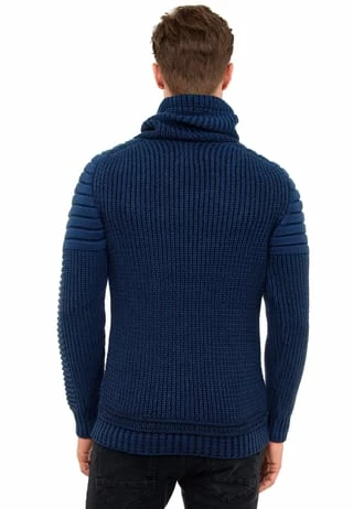 RUSTY NEAL Strickpullover Mit Hochabschließendem Kragen Petrol 5 RUSTY NEAL Strickpullover Mit Hochabschließendem Kragen Petrol – Bild 3