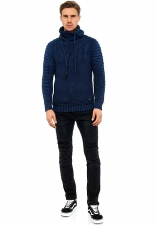 RUSTY NEAL Strickpullover Mit Hochabschließendem Kragen Petrol 8 RUSTY NEAL Strickpullover Mit Hochabschließendem Kragen Petrol – Bild 6