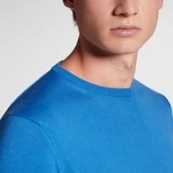 ETERNA Unifarbener Herren-Strickpullover Blau -Galeria Geschäft unnamed file 2055