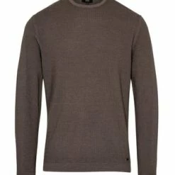 ETERNA Unifarbener Herren-Strickpullover Beige