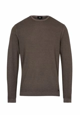 ETERNA Unifarbener Herren-Strickpullover Beige 3 ETERNA Unifarbener Herren-Strickpullover Beige