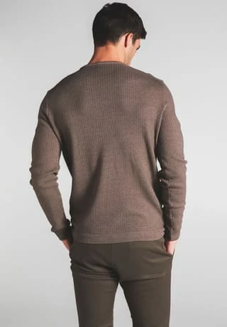 ETERNA Unifarbener Herren-Strickpullover Beige 5 ETERNA Unifarbener Herren-Strickpullover Beige – Bild 3