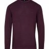 ETERNA Unifarbener Herren-Strickpullover Weinrot