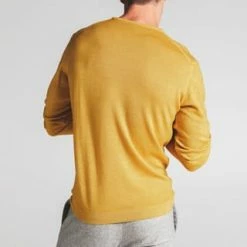 ETERNA Unifarbener Herren-Strickpullover Mit Rundhals Senfgelb -Galeria Geschäft unnamed file 2078