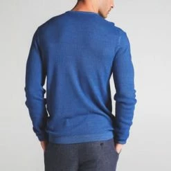 ETERNA Unifarbener Herren-Strickpullover Blau -Galeria Geschäft unnamed file 2090