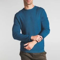 ETERNA Unifarbener Herren-Strickpullover Türkis -Galeria Geschäft unnamed file 2095
