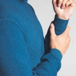 ETERNA Unifarbener Herren-Strickpullover Türkis -Galeria Geschäft unnamed file 2097