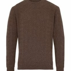 ETERNA Unifarbener Herren-Strickpullover Camel
