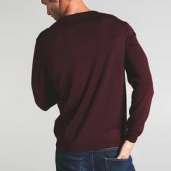 ETERNA Unifarbener Herren-Strickpullover Weinrot -Galeria Geschäft unnamed file 2108