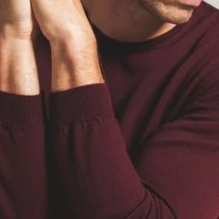 ETERNA Unifarbener Herren-Strickpullover Weinrot -Galeria Geschäft unnamed file 2109